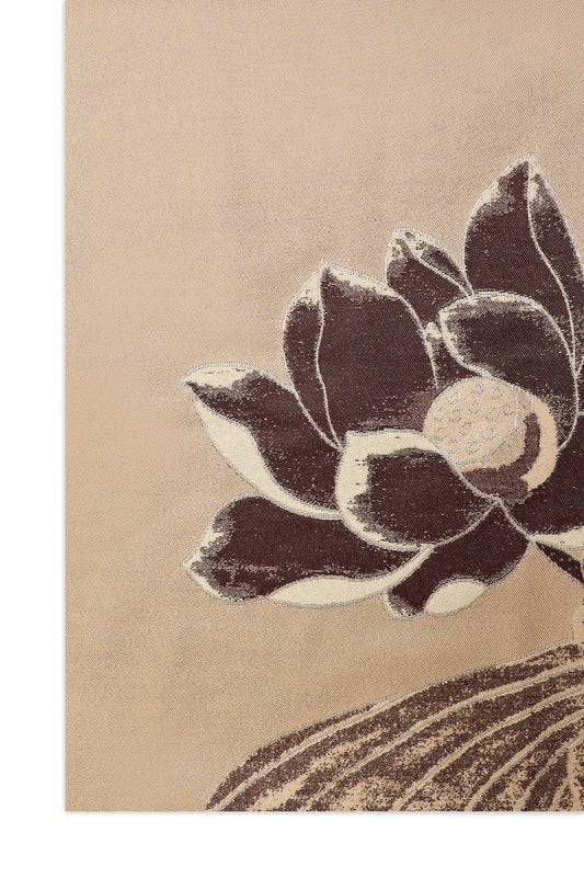 FLORAL FAUNA SCARF-BEIGE/BROWN