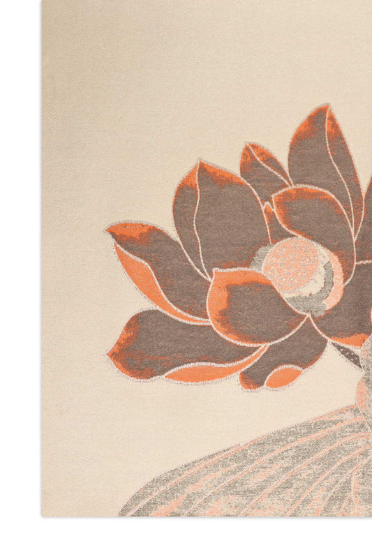 FLORAL FAUNA SCARF-BROWN/ORANGE