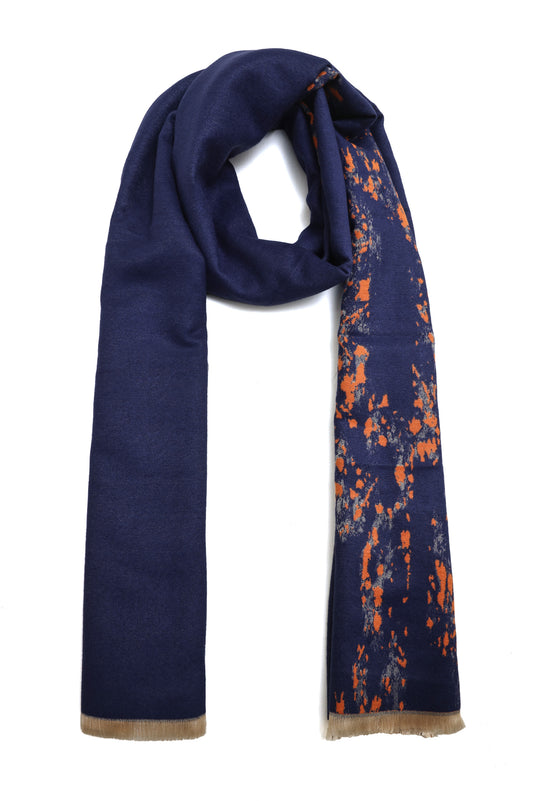 ABSTRACT ESSENTIAL SCARF-NAVY