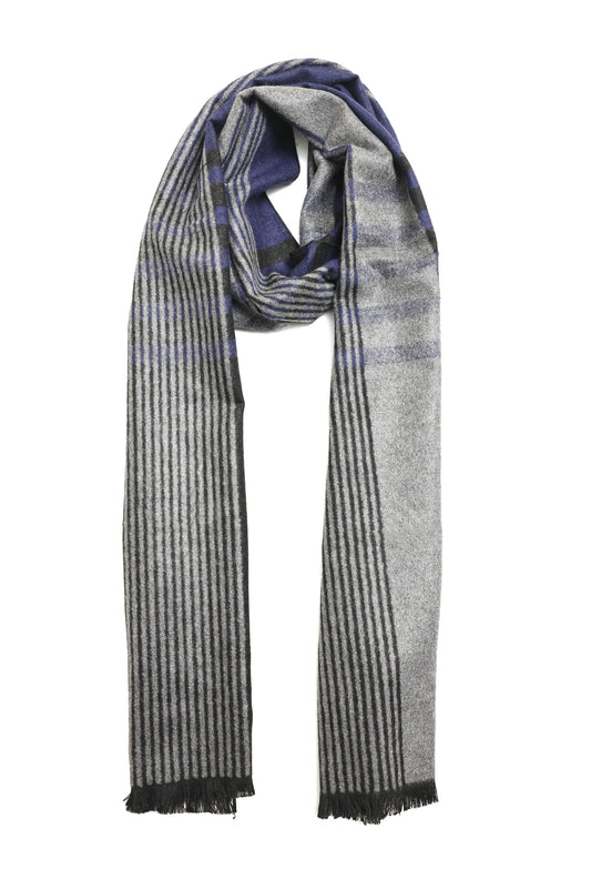 CLASSIC CHECK TARTAN SCARF-GREY/BLUE