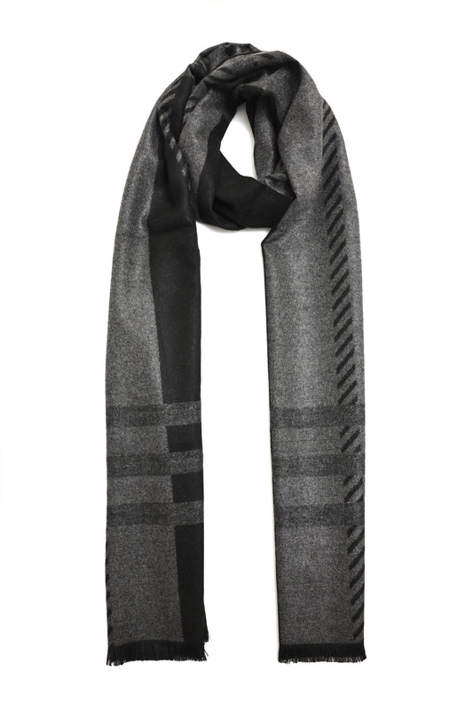 CROSSHATCH SHADE SCARF-DK/GREY