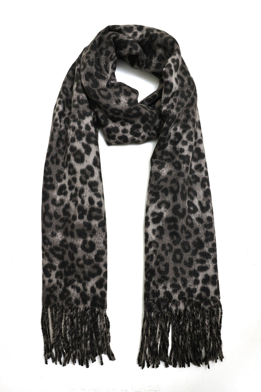 WILD GAZE SCARF-LEOPARD/BLACK