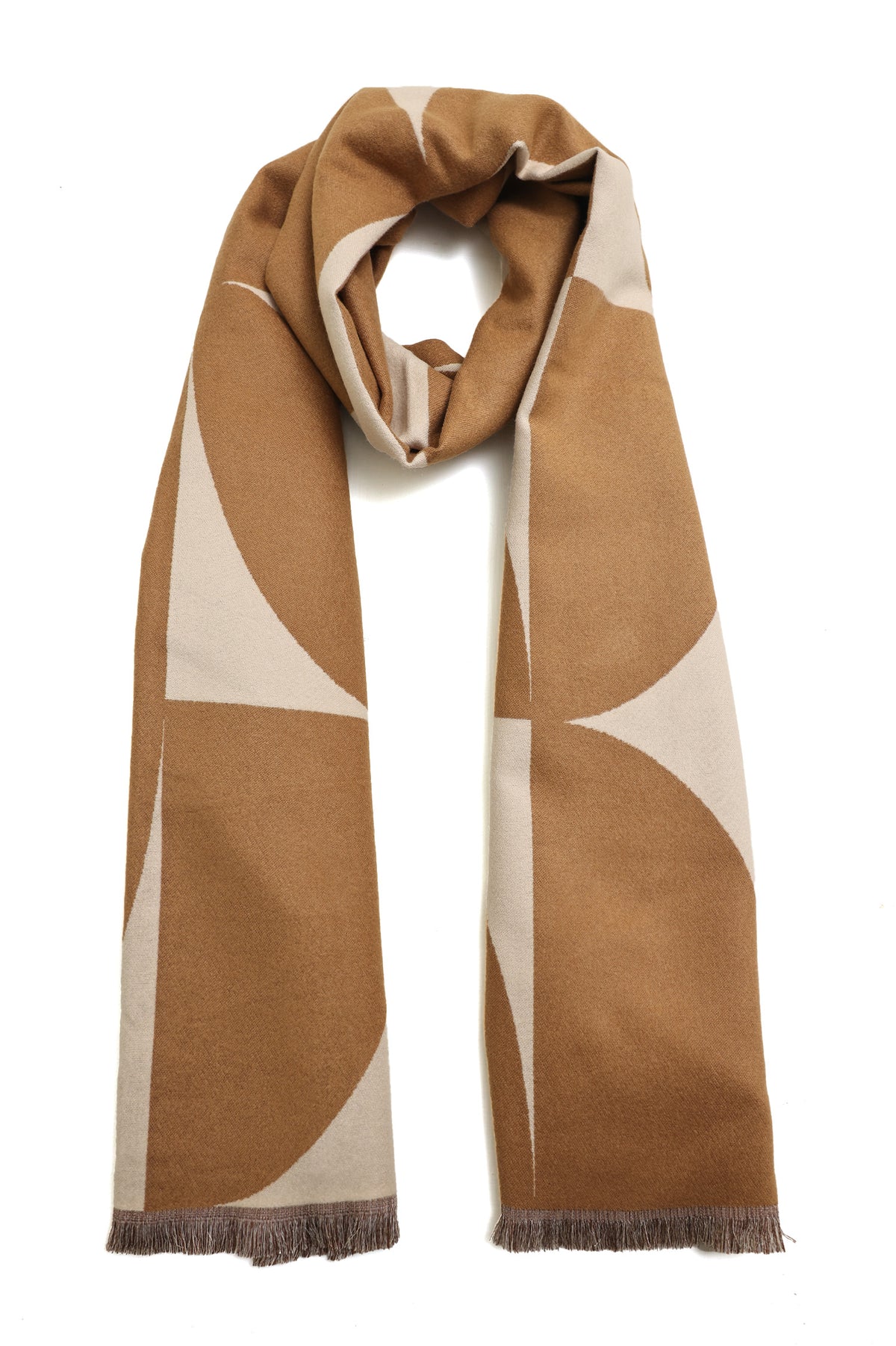ARC WEAVE SCARF-BEIGE