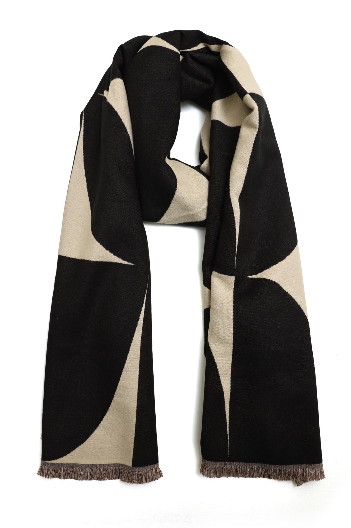 ARC WEAVE SCARF-BLACK