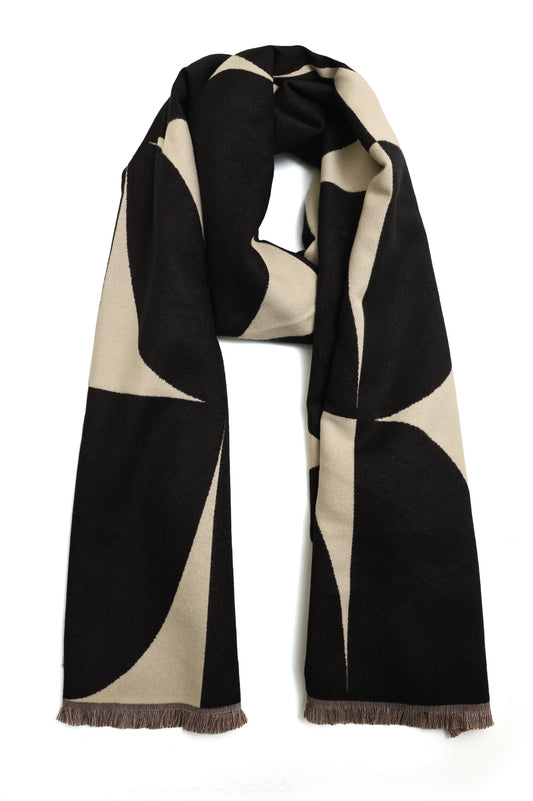 ARC WEAVE SCARF-BLACK