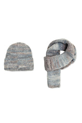 COZY KNIT HAT AND SCARF SET-GREY