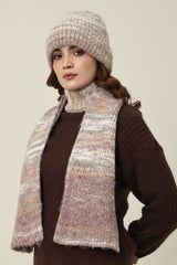 COZY KNIT HAT AND SCARF SET-MULTI