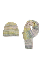 COZY KNIT HAT AND SCARF SET-MULTI