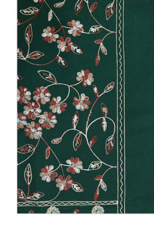 ARTISAN ROSE SCARF-DK/GREEN