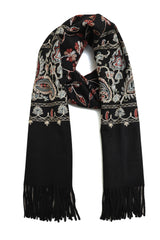 ARTISAN ROSE SCARF-BLACK
