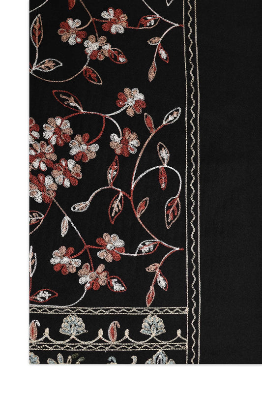 ARTISAN ROSE SCARF-BLACK