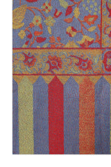 FLORAL MEDALLION SHAWL-BLUE