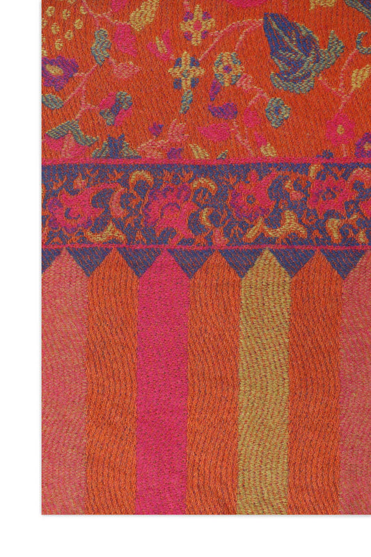 FLORAL MEDALLION SHAWL-ORANGE