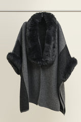 WINTER FAUX FUR WRAP-DK/GREY