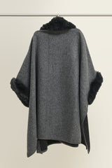 WINTER FAUX FUR WRAP-DK/GREY