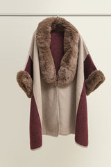 WINTER FAUX FUR WRAP-BROWN/BEIGE