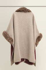 WINTER FAUX FUR WRAP-BROWN/BEIGE