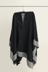 WOMEN CASUAL ASYMMETRICALCAPE-DK/GREY