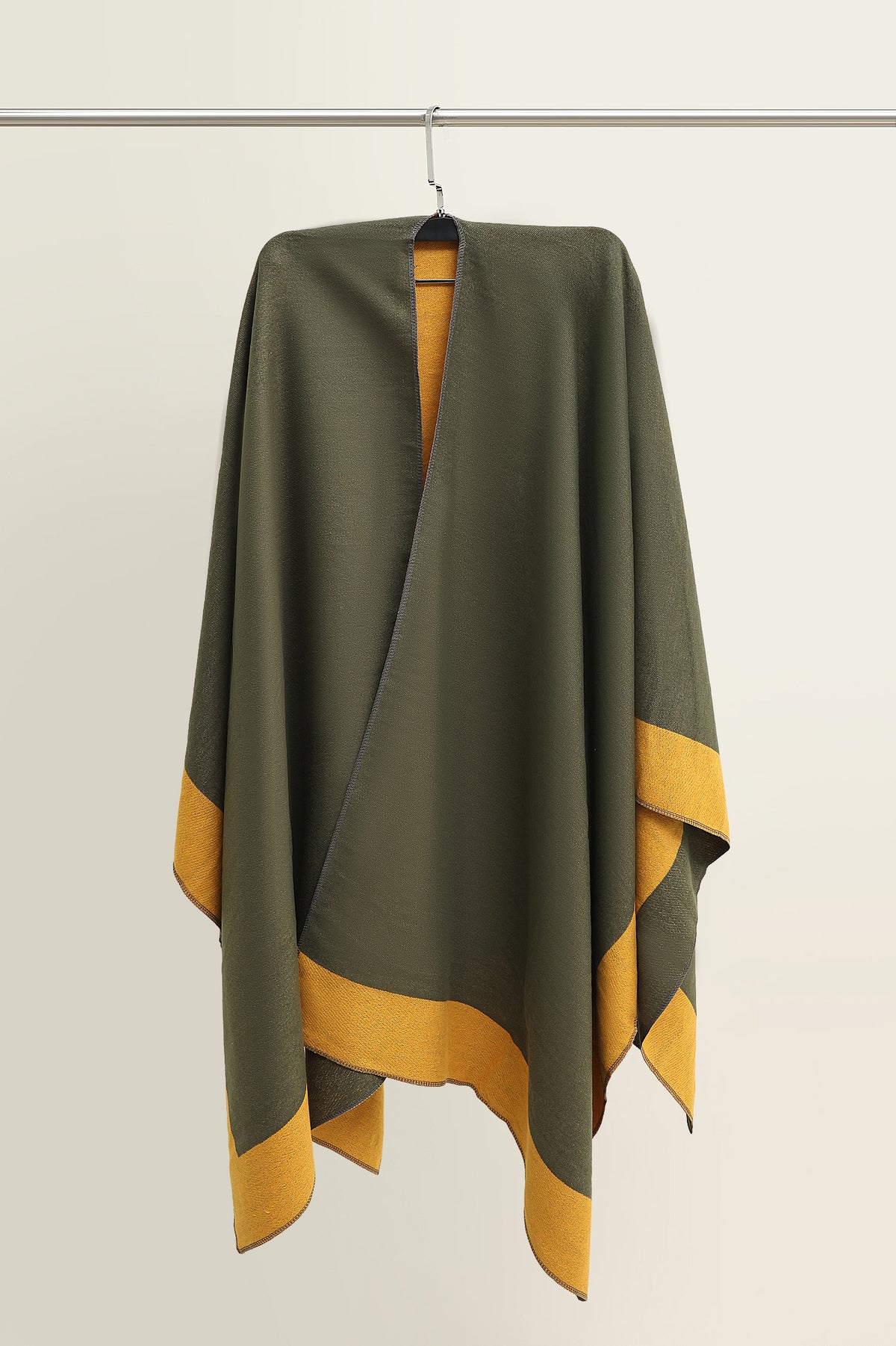 WOMEN CASUAL ASYMMETRICALCAPE-DK/OLIVE