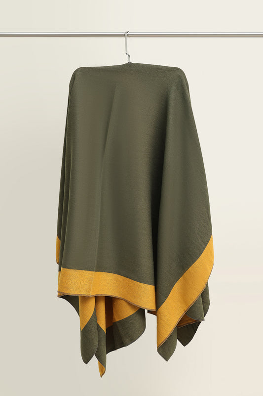 WOMEN CASUAL ASYMMETRICALCAPE-DK/OLIVE