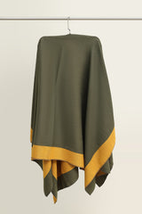 WOMEN CASUAL ASYMMETRICALCAPE-DK/OLIVE