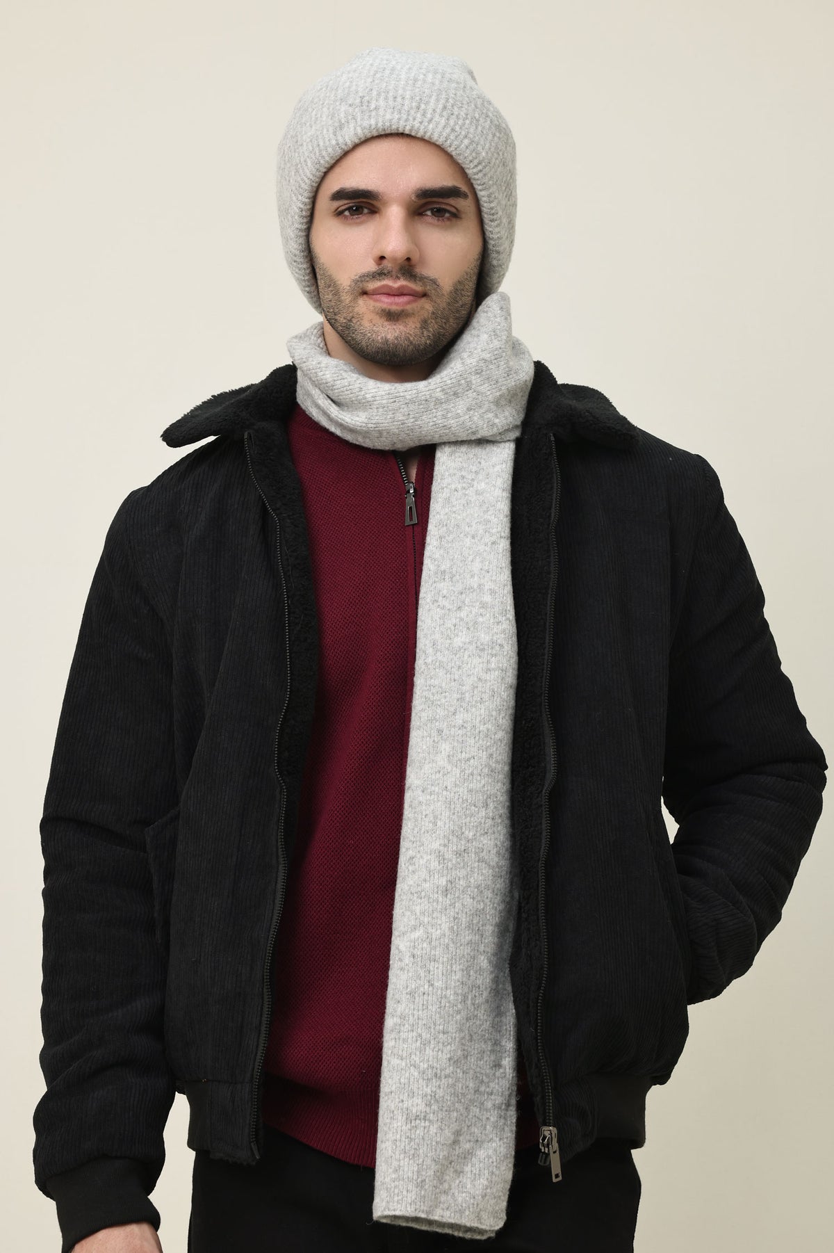 MARINE PIVOT BEANIE-GREY