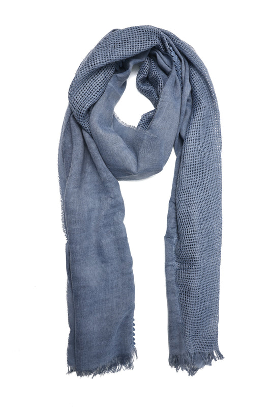 GENTLE FABRIC SCARF-NAVY