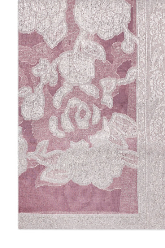 JACQUARD BLOOM SCARF-DUST/PINK