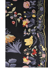 IMPERIAL FLORAL SILK WRAP-BLACK