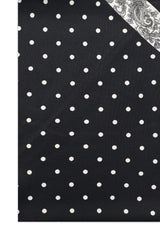 DOT CREST SILKY SCARF-BLACK
