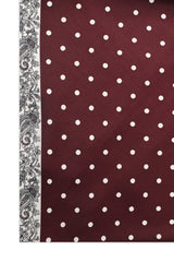 DOT CREST SILKY SCARF-MAROON