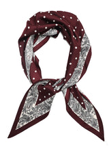 DOT CREST SILKY SCARF-MAROON