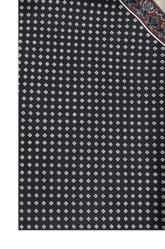 SIGNET PATTERN SCARF-WHT/BLK