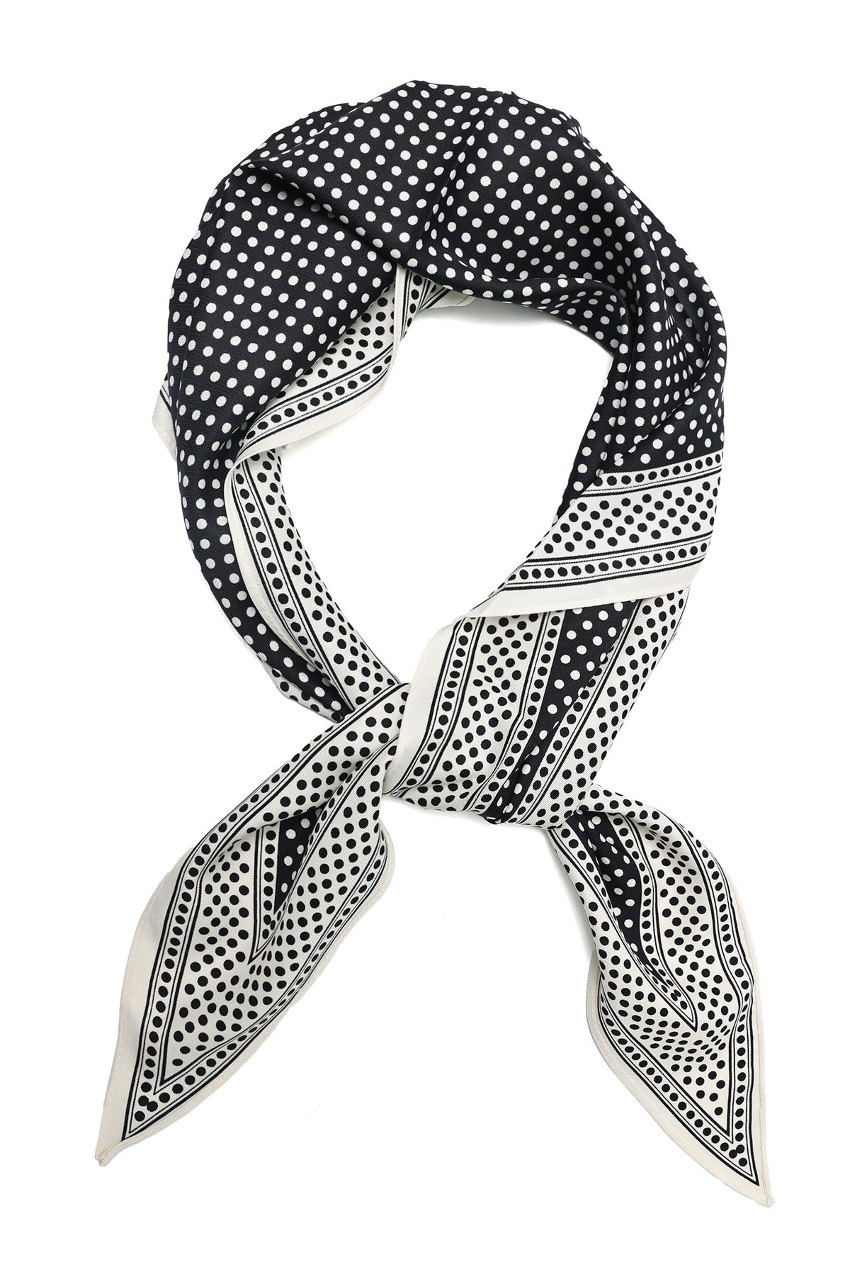 MOSAIC SILK SCARF-BLK