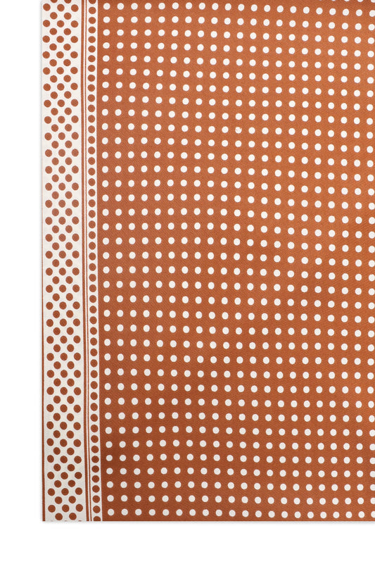 MOSAIC SILK SCARF-RUST