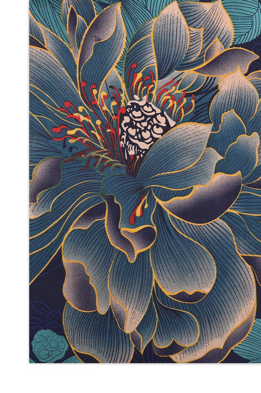 LUXURIOUS PETAL TEXTURE SCARF-NAVY