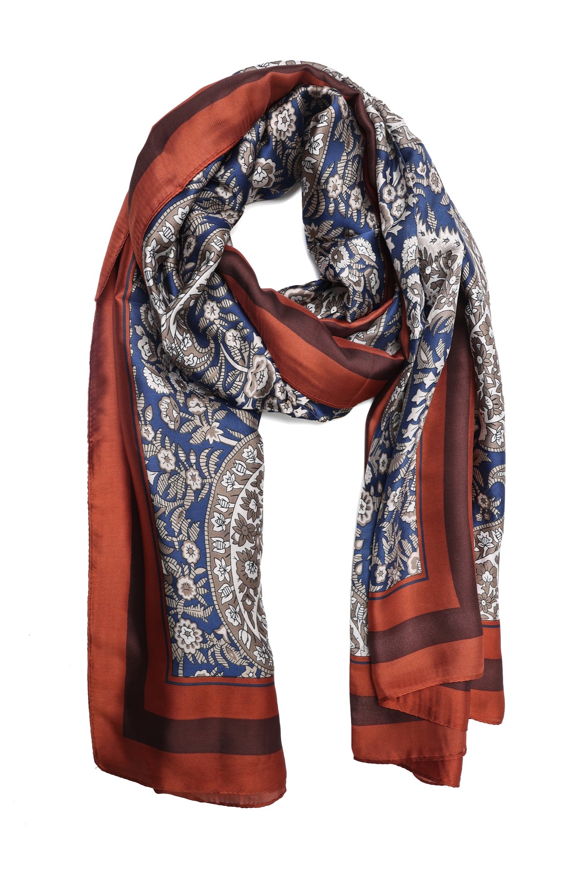 NOBLE GARDEN SILK DRAPE-NAVY