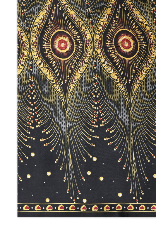 LUNAR GLOW FLOW SCARF-CHARCOAL/GOLD