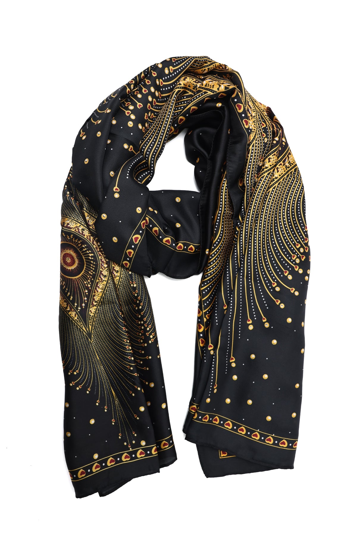 LUNAR GLOW FLOW SCARF-CHARCOAL/GOLD