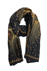 LUNAR GLOW FLOW SCARF-CHARCOAL/GOLD