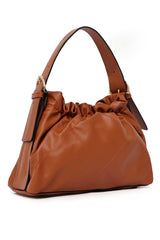 RUE PUFF STITCH BAG-BROWN
