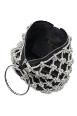 CRYSTAL KNOT RING BAG-BLACK