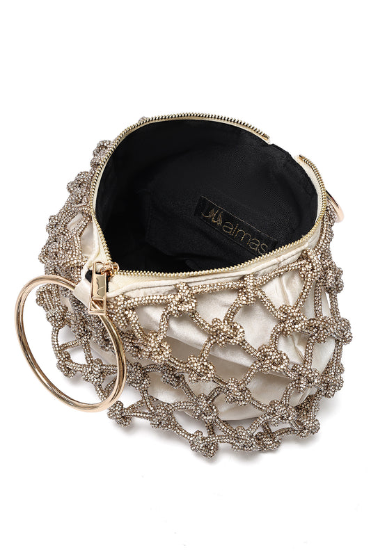 CRYSTAL KNOT RING BAG-GOLD