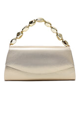 GEM HANDLE SATIN CLUTCH-GOLD