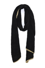 GILDED EDGE RIPPLE SCARF-BLACK