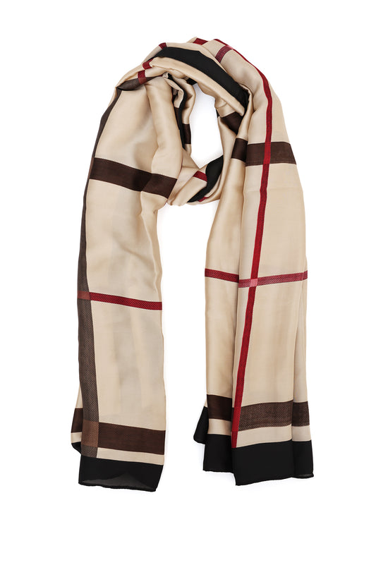 CLASSIC CHECK SCARF-BROWN
