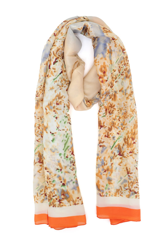 ORCHID MODERN BLOOM SCARF-ORANGE