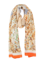 ORCHID MODERN BLOOM SCARF-ORANGE