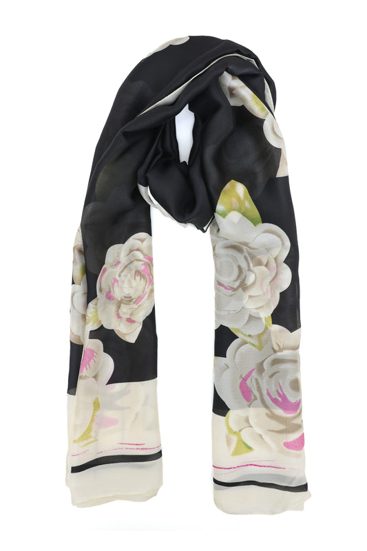 LUXLAVANDA ART INFUSED SCARF-BLACK