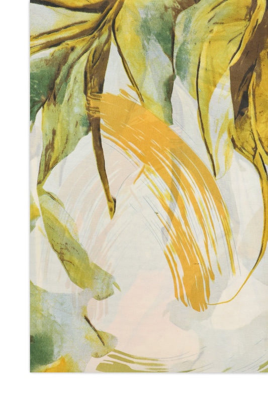 INKORCHID MODERN BLOOM SCARF-OLIVE
